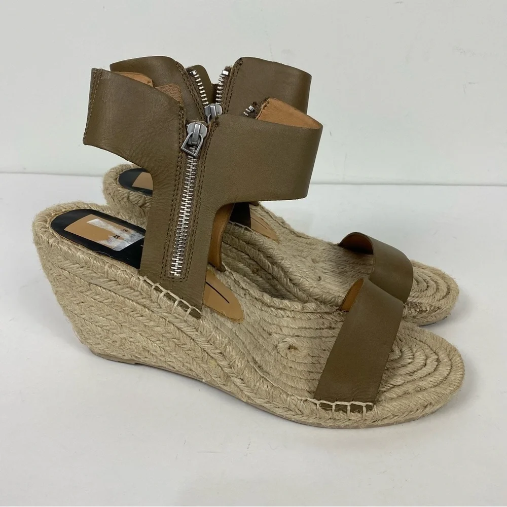 Dolce vita open toe brown espadrille wedge sandals summer